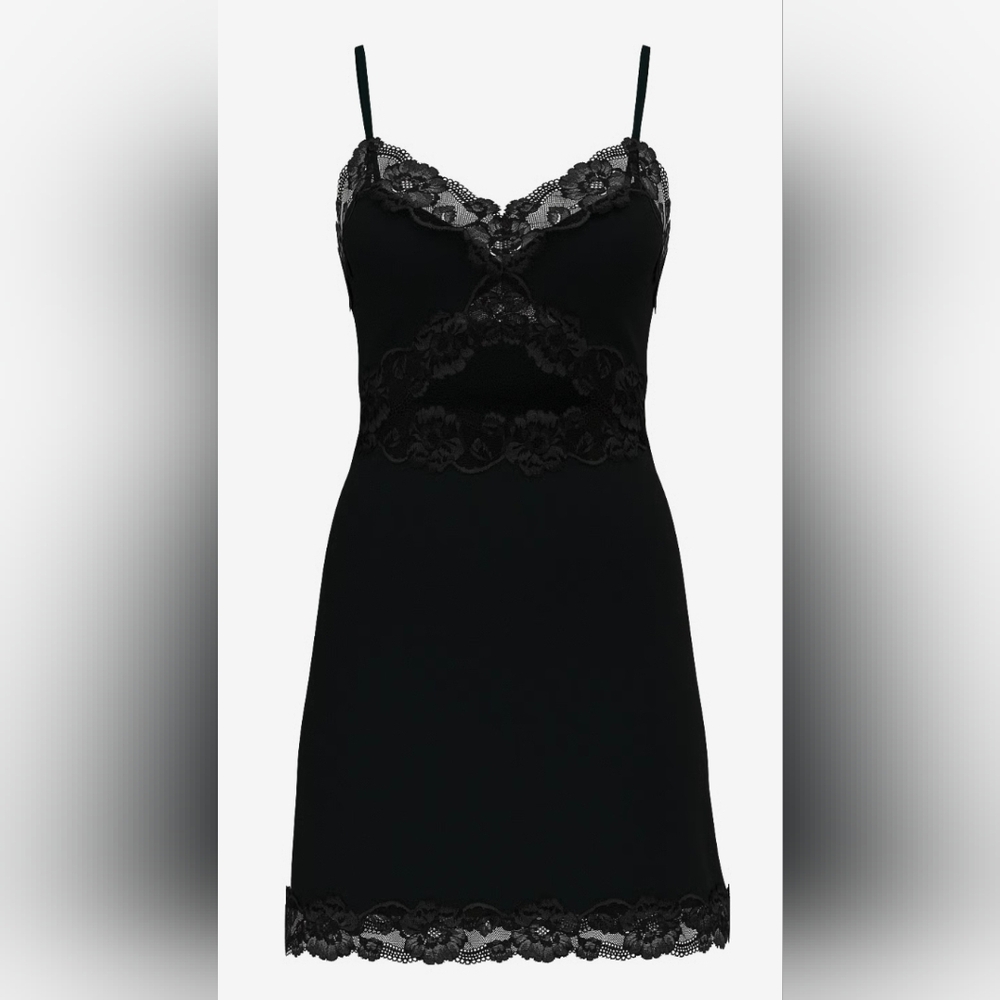 Modal Soft Lace-Trim Mini Slip Dress